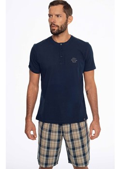 Bawełniana piżama męska Ethos 41294-59X, Kolor granatowo-beżowy, Rozmiar 2XL, Henderson ze sklepu Primodo w kategorii Piżamy męskie - zdjęcie 172027491