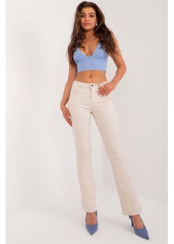 Jasnobeżowe damskie jeansy typu bootcut ze sklepu 5.10.15 w kategorii Jeansy damskie - zdjęcie 172027742
