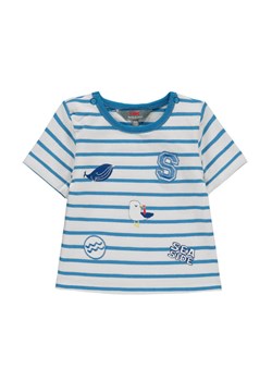 T-shirt dziecięcy biały niebieski paski ze sklepu 5.10.15 w kategorii Bluzki dziewczęce - zdjęcie 172027744