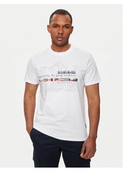 Napapijri T-Shirt S-Turin NP0A4HQG Biały Regular Fit ze sklepu MODIVO w kategorii T-shirty męskie - zdjęcie 172028922