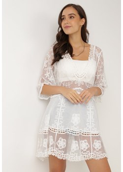 Biała Sukienka Nedatai ze sklepu Born2be Odzież w kategorii Odzież plażowa - zdjęcie 172030463