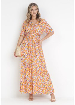Pomarańczowo-Biała Sukienka Theophestra ze sklepu Born2be Odzież w kategorii Sukienki - zdjęcie 172030593