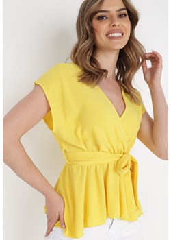 Żółta Bluzka Anastelaia ze sklepu Born2be Odzież w kategorii Bluzki damskie - zdjęcie 172030643