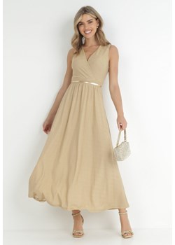 Beżowo-Złota Sukienka Kephadia ze sklepu Born2be Odzież w kategorii Sukienki - zdjęcie 172030743