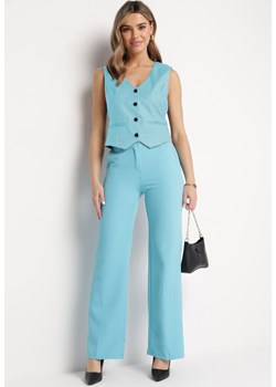 Niebieskie Spodnie Cygaretki w Kant z Wysokim Stanem Jexa ze sklepu Born2be Odzież w kategorii Spodnie damskie - zdjęcie 172031941