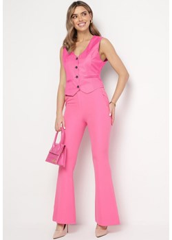 Różowe Spodnie Dzwony w Paski Hippiala ze sklepu Born2be Odzież w kategorii Spodnie damskie - zdjęcie 172032374