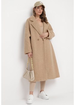 Beżowy Płaszcz Oversize Jednorzędowy Gardalena ze sklepu Born2be Odzież w kategorii Płaszcze damskie - zdjęcie 172032763