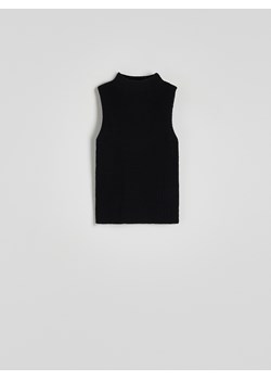 Reserved - Dzianinowy bezrękawnik - czarny ze sklepu Reserved w kategorii Bluzki damskie - zdjęcie 172035810