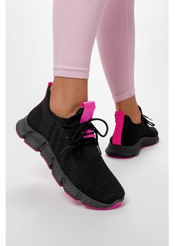 Czarne sneakersy na platformie buty sportowe sznurowane Casu YF607-5A ze sklepu Casu.pl w kategorii Buty sportowe damskie - zdjęcie 172044353