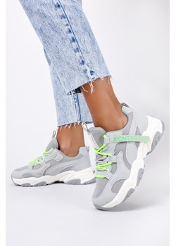 Szare sneakersy na platformie buty sportowe sznurowane Casu 21-11-21-G ze sklepu Casu w kategorii Buty sportowe damskie - zdjęcie 172045223