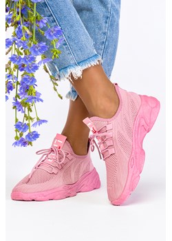 Różowe buty sportowe sznurowane Casu 17/3/21/P ze sklepu Casu.pl w kategorii Buty sportowe damskie - zdjęcie 172045802