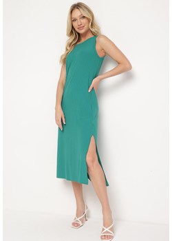 Zielona Sukienka bez Rękawów z Rozcięciami po Bokach Javila ze sklepu Born2be Odzież w kategorii Sukienki - zdjęcie 172046753