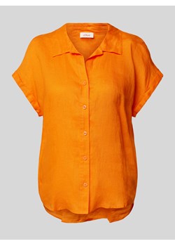 Bluzka lniana w jednolitym kolorze ze sklepu Peek&Cloppenburg  w kategorii Koszule damskie - zdjęcie 172048234