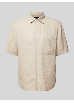 Koszula casualowa o kroju regular fit z lnu z kieszenią na piersi ze sklepu Peek&Cloppenburg  w kategorii Koszule męskie - zdjęcie 172048241