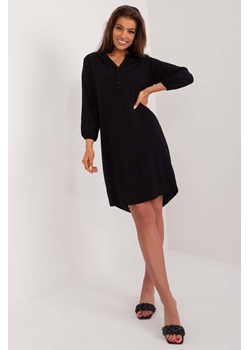 Koszulowa czarna sukienka damska z wiskozy ze sklepu 5.10.15 w kategorii Sukienki - zdjęcie 172048350