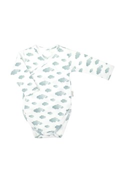 Bawełniane kopertowe body niemowlęce z długim rękawem w chmurki ze sklepu 5.10.15 w kategorii Odzież dla niemowląt - zdjęcie 172048382