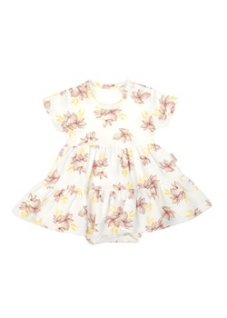 Sukienko-body bawełniane dla dziewczynki w kwiatki ze sklepu 5.10.15 w kategorii Body niemowlęce - zdjęcie 172048452