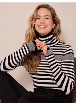 Czarno-biały sweter typu golf w paski Red Button Roll ze sklepu Eye For Fashion w kategorii Swetry damskie - zdjęcie 172048630
