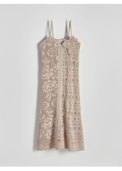 Reserved - Ażurowa sukienka maxi - beżowy ze sklepu Reserved w kategorii Sukienki - zdjęcie 172049874