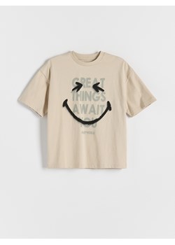 Reserved - T-shirt SmileyWorld® - beżowy ze sklepu Reserved w kategorii T-shirty chłopięce - zdjęcie 172050024