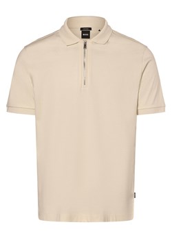 BOSS Męska koszulka polo - Polston Mężczyźni Bawełna piaskowy jednolity ze sklepu vangraaf w kategorii T-shirty męskie - zdjęcie 172050153