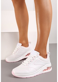 Biało-Różowe Sneakersy przed Kostkę z Podeszwą Typu Air z Imitacji Skóry Ialoella ze sklepu renee.pl w kategorii Buty sportowe damskie - zdjęcie 172050714