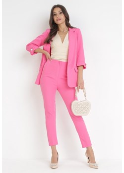 Różowe Spodnie z Wysokim Stanem i Długimi Nogawkami Nakote ze sklepu Born2be Odzież w kategorii Spodnie damskie - zdjęcie 172050991