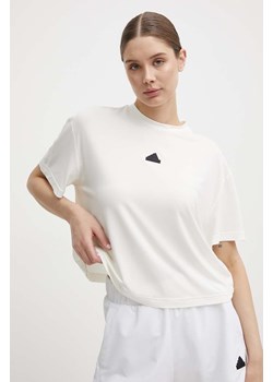 adidas t-shirt damski kolor beżowy IQ4832 ze sklepu ANSWEAR.com w kategorii Bluzki damskie - zdjęcie 172051160