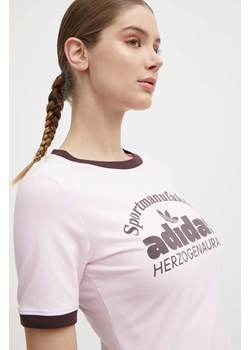 adidas Originals t-shirt damski kolor różowy IR6087 ze sklepu ANSWEAR.com w kategorii Bluzki damskie - zdjęcie 172051212