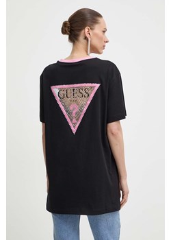 Guess t-shirt bawełniany damski kolor czarny W4GI35 JA914 ze sklepu ANSWEAR.com w kategorii Bluzki damskie - zdjęcie 172051222