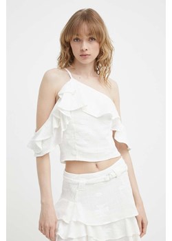 IRO top bawełniany kolor biały gładka ze sklepu ANSWEAR.com w kategorii Bluzki damskie - zdjęcie 172051281