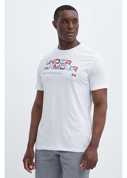 Under Armour t-shirt męski kolor biały z nadrukiem ze sklepu ANSWEAR.com w kategorii T-shirty męskie - zdjęcie 172051473