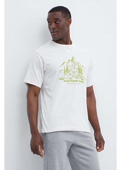 The North Face t-shirt bawełniany Patron Plasticfree Peaks męski kolor beżowy z nadrukiem NF0A87DXQLI1 ze sklepu ANSWEAR.com w kategorii T-shirty męskie - zdjęcie 172051504
