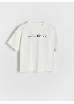 Reserved - T-shirt oversize - złamana biel ze sklepu Reserved w kategorii T-shirty chłopięce - zdjęcie 172054844