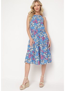 Niebieska Sukienka Mennotia ze sklepu Born2be Odzież w kategorii Sukienki - zdjęcie 172055981
