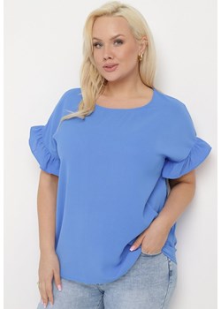 Niebieska Bluzka z Wiskozą o Klasycznym Kroju Vlaniella ze sklepu Born2be Odzież w kategorii Bluzki damskie - zdjęcie 172056182