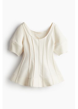 H & M - Rozszerzana bluzka z baloniastym rękawem - Biały ze sklepu H&M w kategorii Bluzki damskie - zdjęcie 172056923