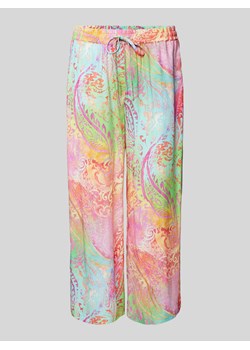Spodnie materiałowe z wiskozy ze wzorem na całej powierzchni ze sklepu Peek&Cloppenburg  w kategorii Spodnie damskie - zdjęcie 172057034