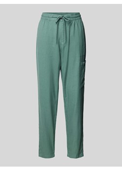Spodnie lniane o kroju regular fit z kieszenią cargo ze sklepu Peek&Cloppenburg  w kategorii Spodnie damskie - zdjęcie 172057064