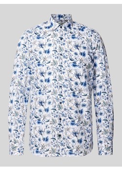 Koszula biznesowa o kroju body fit z kwiatowym wzorem model ‘Taviano’ ze sklepu Peek&Cloppenburg  w kategorii Koszule męskie - zdjęcie 172057110
