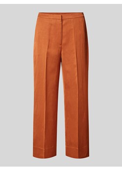 Spodnie z mieszanki wiskozy i lnu w jednolitym kolorze ze sklepu Peek&Cloppenburg  w kategorii Spodnie damskie - zdjęcie 172057143