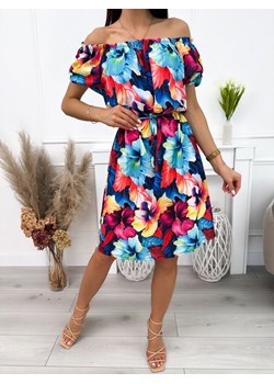Kolorowa Sukienka Hiszpanka w Kwiaty ze sklepu ModnaKiecka.pl w kategorii Sukienki - zdjęcie 172062332