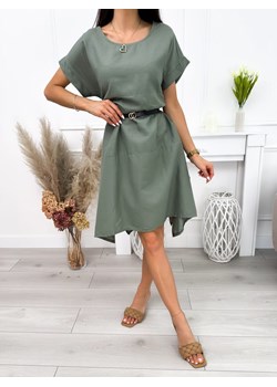 Khaki Asymetryczna Sukienka ze sklepu ModnaKiecka.pl w kategorii Sukienki - zdjęcie 172062372