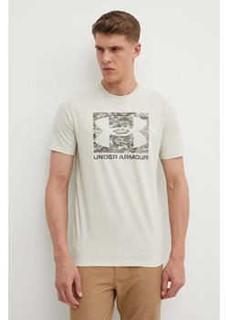 Under Armour t-shirt męski kolor beżowy z nadrukiem ze sklepu ANSWEAR.com w kategorii T-shirty męskie - zdjęcie 172062550