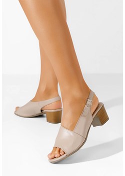 Beżowe sandały skórzane Riona ze sklepu Zapatos w kategorii Sandały damskie - zdjęcie 172063050