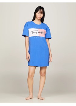 Koszula nocna oversize Tommy Hilfiger niebieska UW0UW04969 ze sklepu piubiu_pl w kategorii Koszule nocne - zdjęcie 172063370