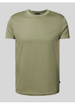 T-shirt z prążkowanym,okrągłym dekoltem model ‘Paris’ ze sklepu Peek&Cloppenburg  w kategorii T-shirty męskie - zdjęcie 172064022