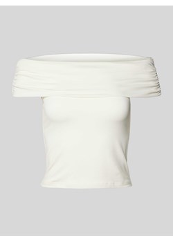 Bluzka z odkrytymi ramionami w jednolitym kolorze model ‘LIVE LOVE’ ze sklepu Peek&Cloppenburg  w kategorii Bluzki damskie - zdjęcie 172064074