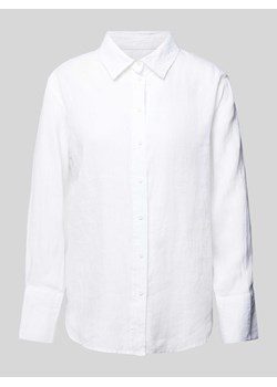 Bluzka z lnu w jednolitym kolorze ze sklepu Peek&Cloppenburg  w kategorii Koszule damskie - zdjęcie 172064104