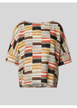 Lniana bluzka ze wzorem na całej powierzchni ze sklepu Peek&Cloppenburg  w kategorii Bluzki damskie - zdjęcie 172064273